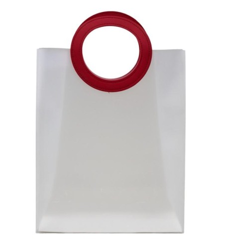 BORSETTA MAXI MANICO TONDO ROSSO H32X26X11